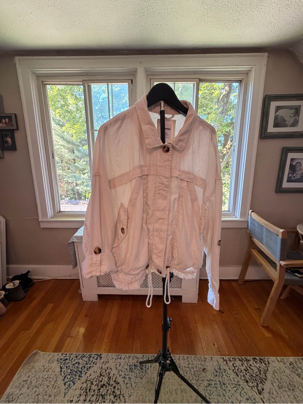 Sonoma Light Cream Linen-Texture Jacket - XL